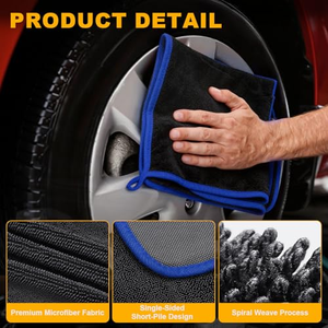 Toalla de Microfibra para Secado de Autos, Personalizable con Logotipo, Sin Pelusas, Super Absorbente, con Tejido de Pelo Trenzado - Product Image 5
