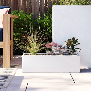 Grands Jardinières Rectangulaires d'Extérieur en Ciment Fibre de Verre, Grandes Bacs à Plantes <span class=keywords><strong>pour</strong></span> Hôtels, Villas, Décoration - Product Image 6