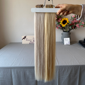 Extensioni per <span class=keywords><strong>capelli</strong></span> Tape-In all'ingrosso pronte per la spedizione, colore biondo ghiaccio, <span class=keywords><strong>capelli</strong></span> umani russi vergini grezzi, doppia trama, all'ingrosso - Product Image 4