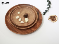 Assiettes de dîner rondes en bois de hêtre brun clair, style campagnard, écologiques, personnalisables avec logo, durables, prix usine, lot de 10 pièces, idéales comme cadeau d'affaires