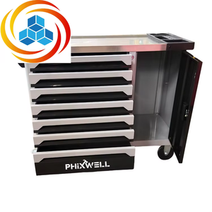 Armoire de rangement pour outils en acier laminé à froid PHIXWELL avec 7 tiroirs, roulettes, portable, OEM/ODM/OBM personnalisable - Product Image 4