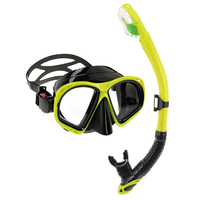 Masque de plongée professionnel en silicone avec verre trempé et tuba sec pour la plongée et la pêche sous-marine