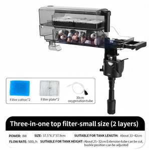 고품질 3 in 1 무소음 걸이형 필터 박스 외부 상단 수족관 어항 물 순환 필터 - Product Image 1