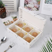 Coffret Cadeau Boîte à Gâteaux de Lune Motif Marbre avec Fenêtre, 3 Tailles Empilables, Emballage Pâtissier Spécial pour Vous, Sac Assorti, Vente en Gros, Quatre Couleurs