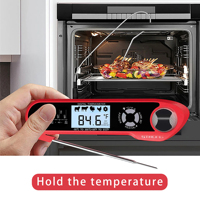 Termometer makanan memasak BBQ, pengukur suhu daging Digital permen coklat dapur Alarm dengan bukaan botol