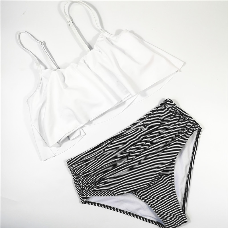 Solid bikini no shoulder hot sexy bikini swimsuit beach wear