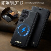 Étui en cuir magnétique pour Samsung Galaxy S26 Ultra S25 Edge S24 Plus S23 FE S22 S21 S20 avec porte-cartes détachable