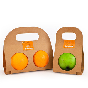 Boîte créative en papier kraft avec poignée pour emballage de pomme <span class=keywords><strong>orange</strong></span> - Product Image 1