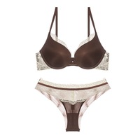 Soutien-gorge push-up demi-bonnet sexy en dentelle patchwork, style européen-américain, pour petites poitrines, avec fermeture dorsale, effet liftant et sculptant, en nylon