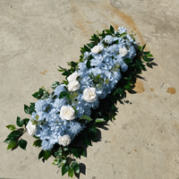 Rangkaian Bunga Buatan Mawar Putih Hydrangea untuk Dekorasi Mobil Pernikahan, Latar Belakang, dan Hiasan Meja