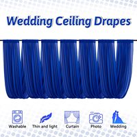 DUOBAO Rideaux en Chiffon Bleu Royal 5x20 pieds |   6 rideaux de fond de scène élégants et transparents pour mariage |   Tente de réception pour photographie et événements festifs