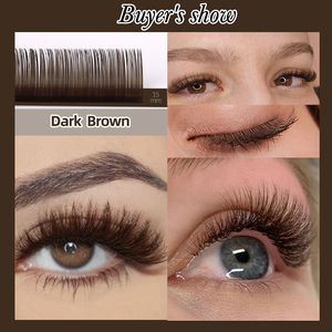 <span class=keywords><strong>Darkest</strong></span> Brown Collection Extensión de pestañas Individual Mink Color chocolate Pestañas postizas Brown Teal Mocha Extensión de pestañas - Product Image 5