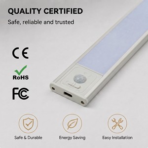 Smart PIR Motion <b>Sensor</b> <b>LED</b> Cabinet <b>Light</b> Aluminum Alloy Rechargeable Under Counter <b>Light</b> With Type-C Charging - Product Image 4