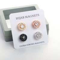 Broche magnétique sans accroc pour Hijab broche en gros pour écharpe musulmane cristal Zircon pierres bijoux utilisation Hijab aimants