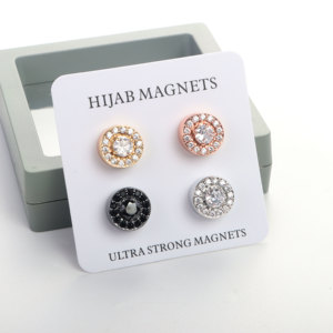 Pin magnético sin enganche para Hijab, broche al por mayor para bufanda musulmana, piedras de circón de cristal, uso de joyería, imanes Hijab - Product Image 1