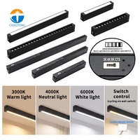 Spot LED magnétique sur rail, température de couleur personnalisable (3000K-6000K), variateur intelligent, design de luxe, pour salon et usage commercial, luminaires de plafond