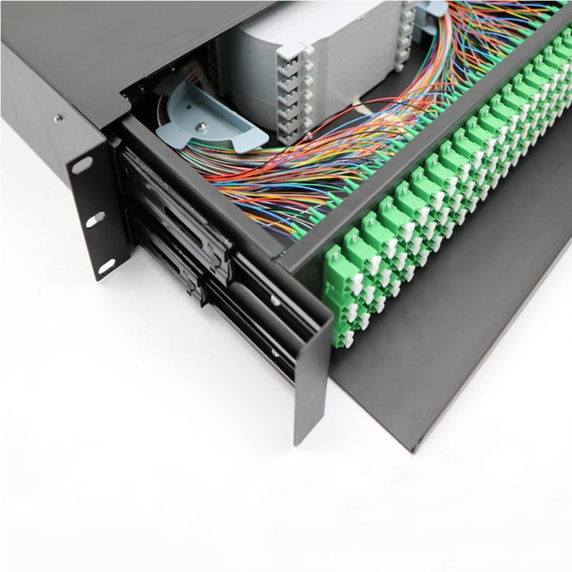 19 ' Rack Mounted 1U SC Lc Adapters Fiber Optical Distribution Frame Odf 24 48 96 144 Fiber Optic Terminal Box Solid Odf