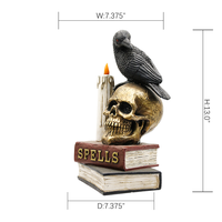 Figurine en résine hibou doré gothique Halloween style livre de sorts animalier, style sculpture sur bois, décoration intérieure sculptée, OEM ODM Vente en gros