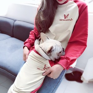 Camiseta de Algodón con Estampado de Letras Turquesa, Conjunto a Juego para Perros y Dueños, Ropa Casual Linda para Uso Diario en Verano - Product Image 6