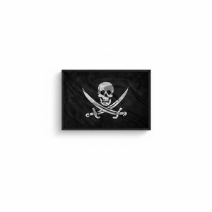 Elegant Jolly Roger Flag Canvas Print: Pirate-Themed Wall Art,<b>BLACK</b> <b>FRAMED</b> CANVAS - Product Image 2