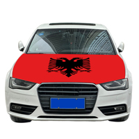 Couverture nationale abordable de capot de voiture drapeau Albanie couverture de moteur de voiture drapeau vente directe d'usine tissu polyester