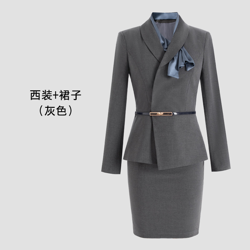 Jupe ceinture écharpe costume gris