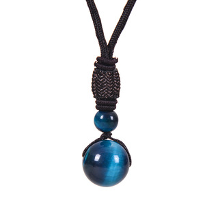 Lateefah 2025 collar de moda hombres cuerda cuentas dobles colgante de cristal de piedra Natural - Product Image 4