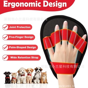 Pet Hair Removal <b>Gloves</b> Red Static <b>Magic</b> Brush For Large Dogs Arc Shape PP Material Washable Reusable - Product Image 4