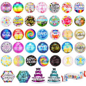 Ballon rond en aluminium <span class=keywords><strong>de</strong></span> 18 pouces, Joyeux Anniversaire, décoration <span class=keywords><strong>de</strong></span> fête, aménagement <span class=keywords><strong>de</strong></span> fête pour des décorations d'événements élégantes - Product Image 2