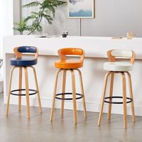 Barhocker Großhandel Drehbarer Hoher Tisch Restaurant-Möbel Luxuriöser Moderner Holz-Küchenhocker Goldener Leder-Barhocker