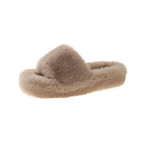 Vente en gros de pantoufles d'intérieur tendances en peluche pour extérieur pour printemps automne hiver hausschuhe en fourrure moelleuse pour chambre à coucher de maisons pour femmes - Product Image 6