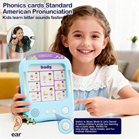 Juguete Educativo para Niños, Lector de Tarjetas Flash con Voz para la Educación Temprana del Inglés, Máquina de Aprendizaje con Inserción de Tarjetas Inteligente, Sin Pantalla