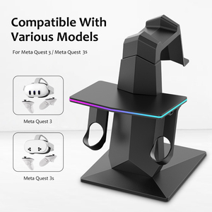 Dock de charge support VR pour accessoires <span class=keywords><strong>Oculus</strong></span> Quest 3s casque VR et contrôleurs tactiles support d'affichage support vertical RVB - Product Image 5