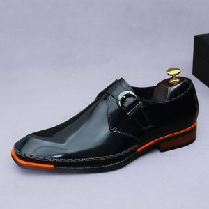 Chaussures de costume pour homme, en cuir verni, boutonnées, style anglais brillant, personnalisées - Product Image 6
