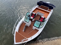 Bateau de débarquement, remorqueur et barge RC en aluminium de luxe, rigide, d'occasion, 16 pieds (5 m), pour transport de passagers et taxi aquatique rapide, à vendre