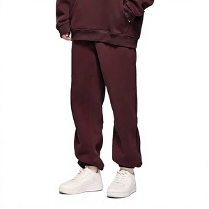 Manufacture Streetwear Plus Size Lightweight Winter Hoodie Flared Track <b>Pants</b> Men Solid Color Block Tracksuit Stacked Joggers - Product Image 3