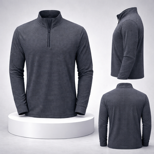 Sudadera Deportiva Personalizada de Manga Larga con Estampado de Rayas para Hombre, Sudadera Ligera de Primera Calidad con Cierre de Cremallera y Logotipo Bordado, Sudadera de Golf - Product Image 1