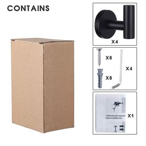 Porte-serviettes mural moderne noir mat en acier inoxydable SUS304 pour salle de bain, armoire, éponge, peignoir, cuisine - Product Image 4