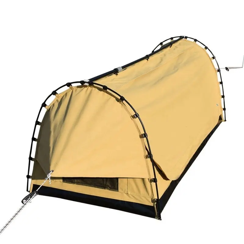 Outdoor camping hiking waterproof ripstop canvas fabric portable swag tent