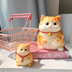 ของเล่นบีบคลายเครียดรูปแมวสีส้มน่ารัก สมจริงเหมือนแมวจริง ของขวัญสัตว์เลี้ยงขนาดเล็กสำหรับเด็กอายุ 8 ถึง 13 ปี - Product Image 1