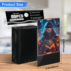Protège-cartes en plastique noir pour cartes à collectionner MTG - Lot de 300, portables et personnalisables, robustes pour le mélange - Product Image 2