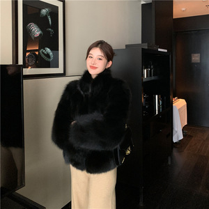 Nouvelle Tendance <span class=keywords><strong>Manteau</strong></span> Monopièce en Fourrure Hiver 2026 Style Classique Col Montant Écologique Décontracté Manches Longues 3D/Stereoscopique Femme - Product Image 3