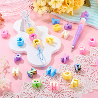 Perles intercalaires en acrylique plaqué UV irisé, 6 mm, grand trou, 20 mm, lettres de l'alphabet A-Z, pour bracelet d'amitié, collier, porte-clés, bricolage