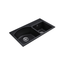 Évier de cuisine composite personnalisé en pierre de quartz, 30 pouces, à poser, double bac, pour salle de bain et buanderie, compatible granit
