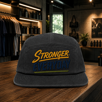 Gorra de 5 Paneles de Perfil Bajo con Visera Plana y Logotipo Bordado Personalizado para Minoristas de Ropa Deportiva