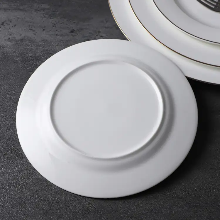 Chaozhou-platos redondos de porcelana personalizados para Catering, restaurante, Hotel, vajilla blanca para banquete, juego de platos de cerámica
