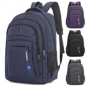 Mochila para portátil Oxford ligera personalizada resistente al agua de 17 pulgadas con puerto de carga USB para hombres y mujeres - Product Image 2