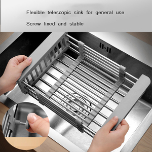 Évier de cuisine mettre baguettes évier au-dessus de l'évier égouttoir panier de vidange support de rangement rétractable - Product Image 6