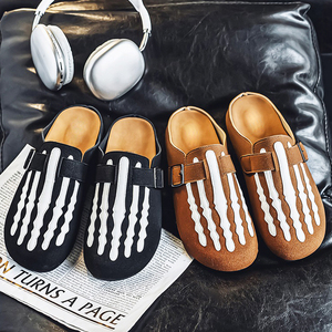 Baskets pour hommes transfrontalières, grande taille, à bout en forme d'os, style sandales, à enfiler, à tige basse, type mules - Product Image 1