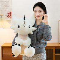 Peluche Dragon Personnalisée en Gros, Jouet en Peluche Mignon, Poupée en Fourrure Noire, Cadeau d'Halloween, Jouets en Peluche Doux
